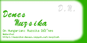 denes muzsika business card